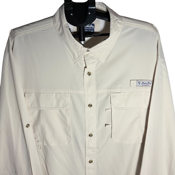 *NWT* Bimini Bay Outfitters Mens Vented Long Sleeve Fishing Shirt Beige 3XL - Picture 3 of 11